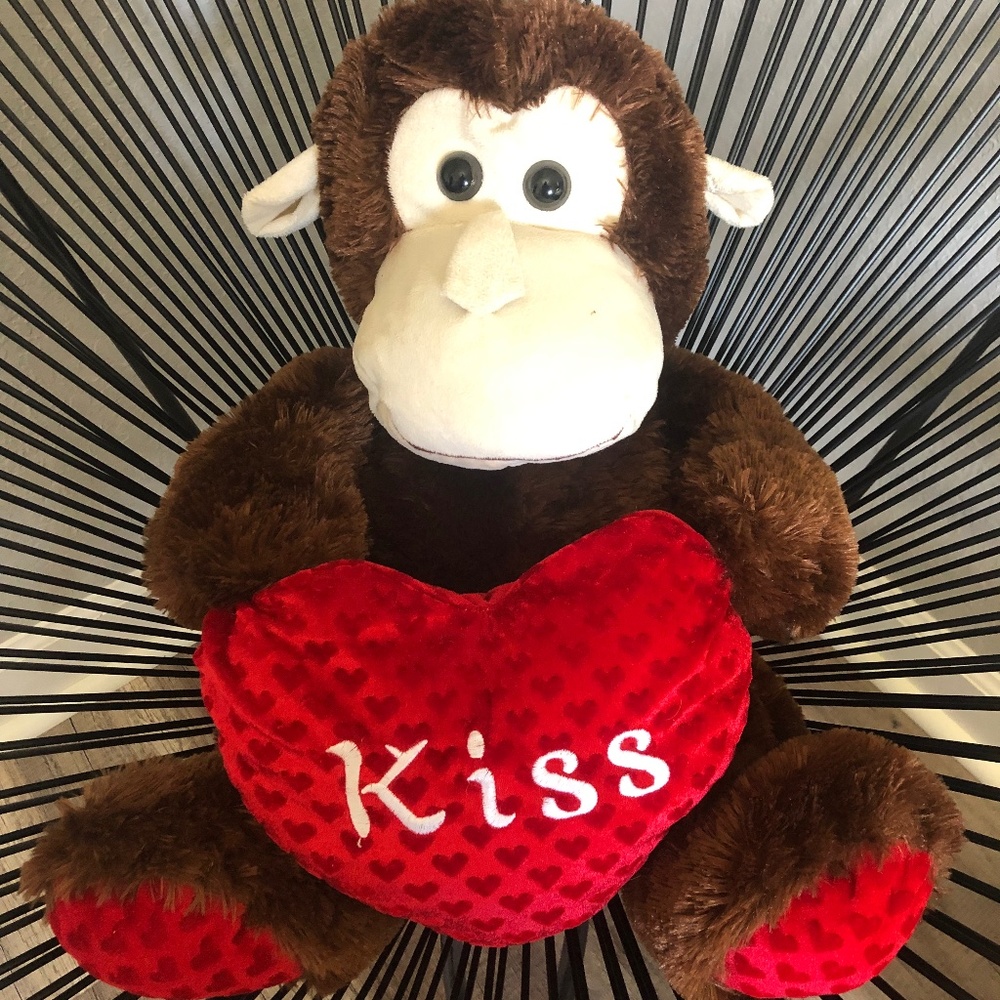 Valentine Monkey Stuffed Animal